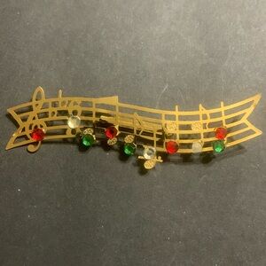 Rare 1960’s Musical Note Christmas Brooch